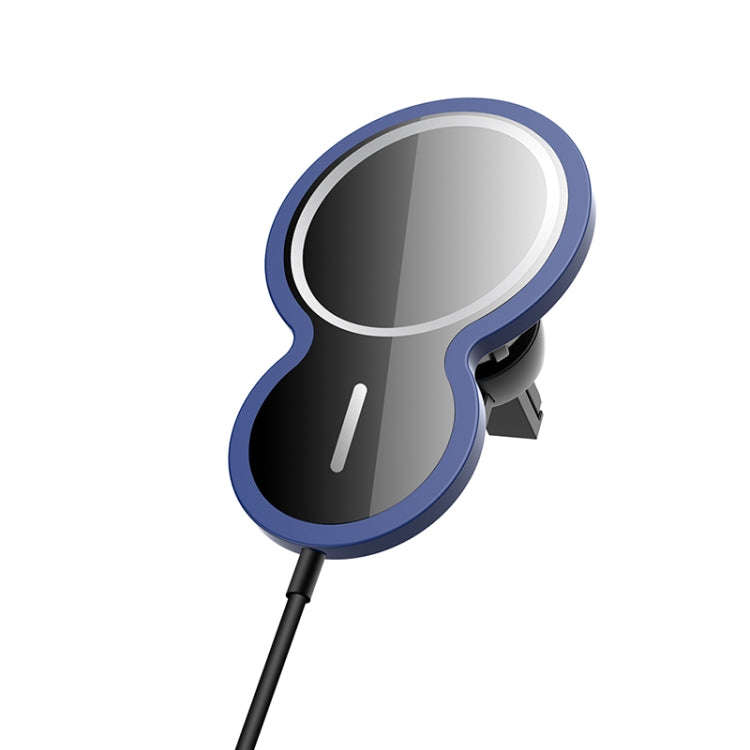 W34 Inverted Gourd-shaped Magnetic Car Wireless Charger Mobile Phone Holder(Blue)