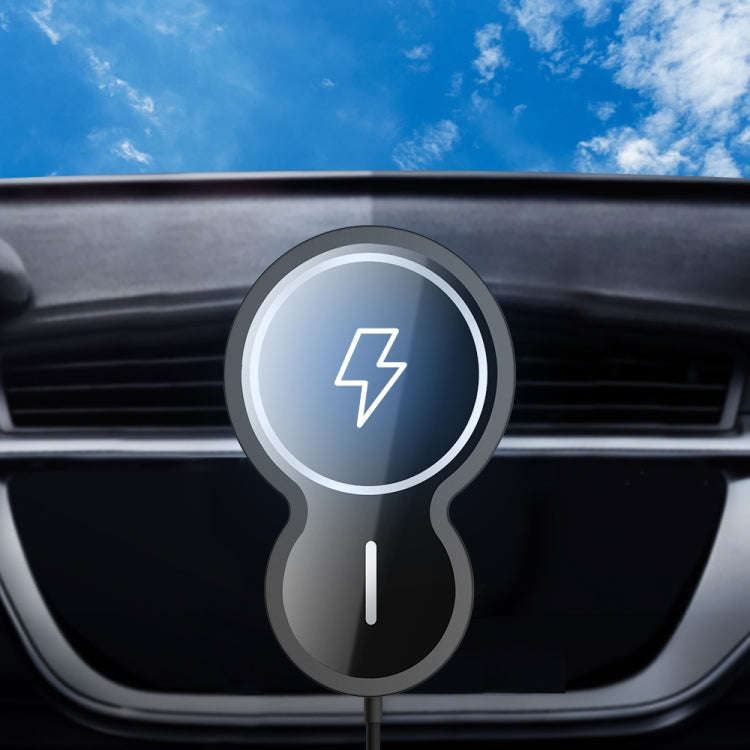 W34 Inverted Gourd-shaped Magnetic Car Wireless Charger Mobile Phone Holder(Blue)