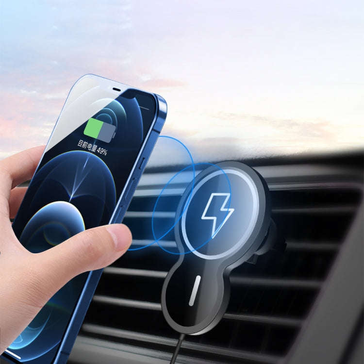 W34 Inverted Gourd-shaped Magnetic Car Wireless Charger Mobile Phone Holder(Blue)