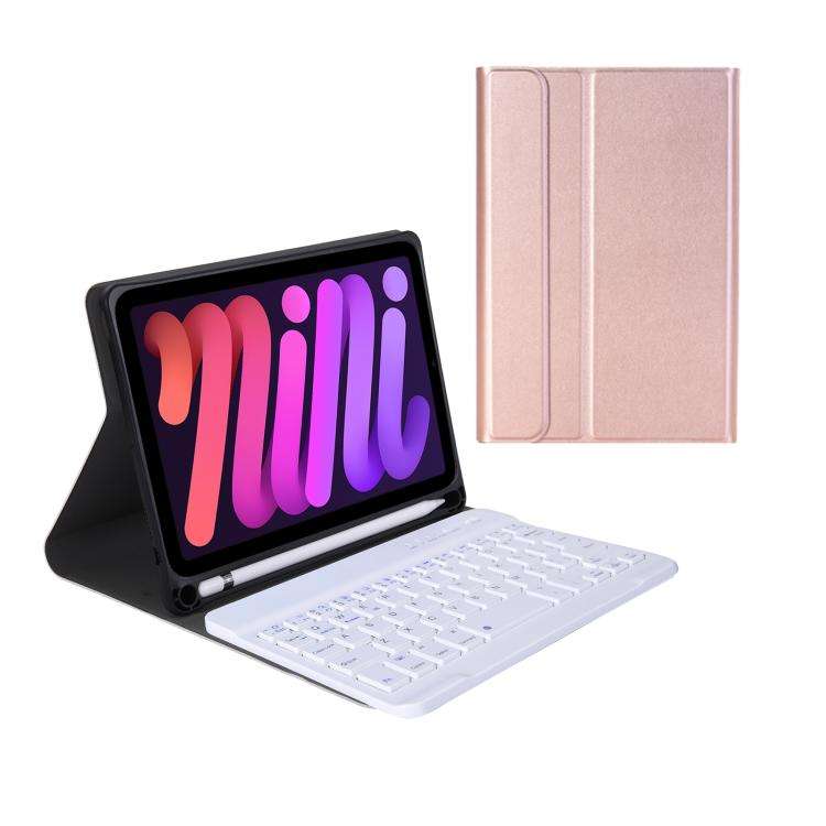 A06B Ultra-thin Detachable Bluetooth Keyboard Leather Case with Pen Slot & Holder for iPad mini 6...