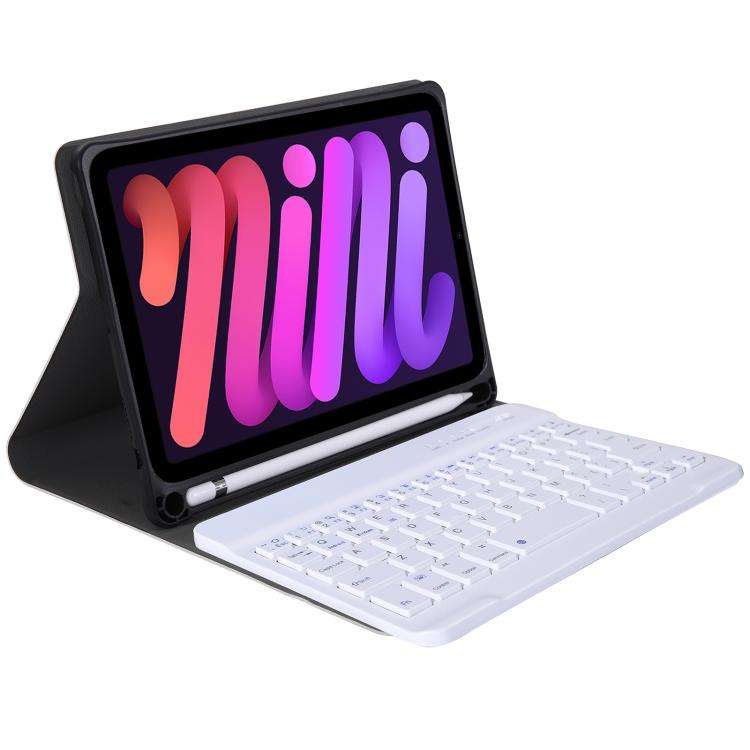 A06B Ultra-thin Detachable Bluetooth Keyboard Leather Case with Pen Slot & Holder for iPad mini 6...