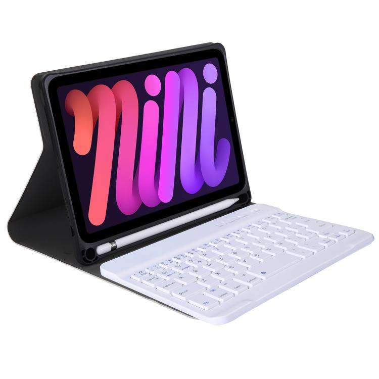 A06B Ultra-thin Detachable Bluetooth Keyboard Leather Case with Pen Slot & Holder for iPad mini 6...
