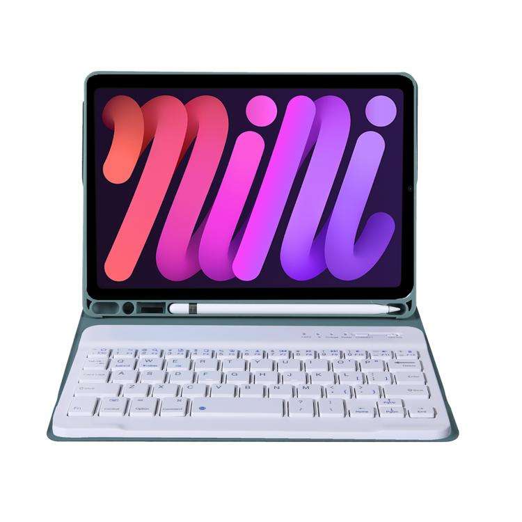 A06B Ultra-thin Detachable Bluetooth Keyboard Leather Case with Pen Slot & Holder for iPad mini 6...
