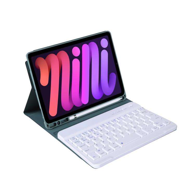 A06B Ultra-thin Detachable Bluetooth Keyboard Leather Case with Pen Slot & Holder for iPad mini 6...
