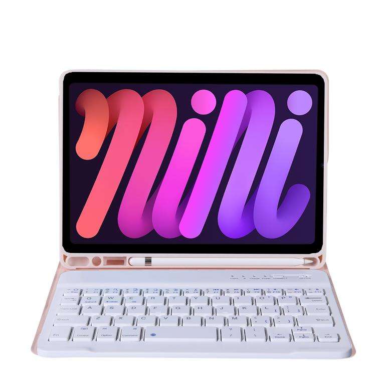 A06B Ultra-thin Detachable Bluetooth Keyboard Leather Case with Pen Slot & Holder for iPad mini 6...