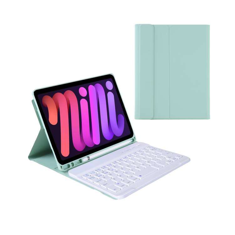 A06B Ultra-thin Detachable Bluetooth Keyboard Leather Case with Pen Slot & Holder for iPad mini 6...