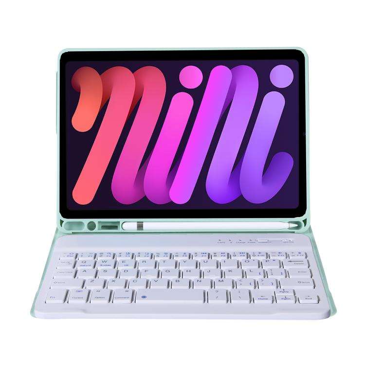 A06B Ultra-thin Detachable Bluetooth Keyboard Leather Case with Pen Slot & Holder for iPad mini 6...