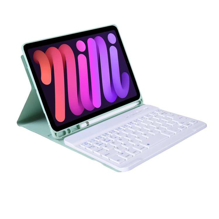 A06B Ultra-thin Detachable Bluetooth Keyboard Leather Case with Pen Slot & Holder for iPad mini 6...
