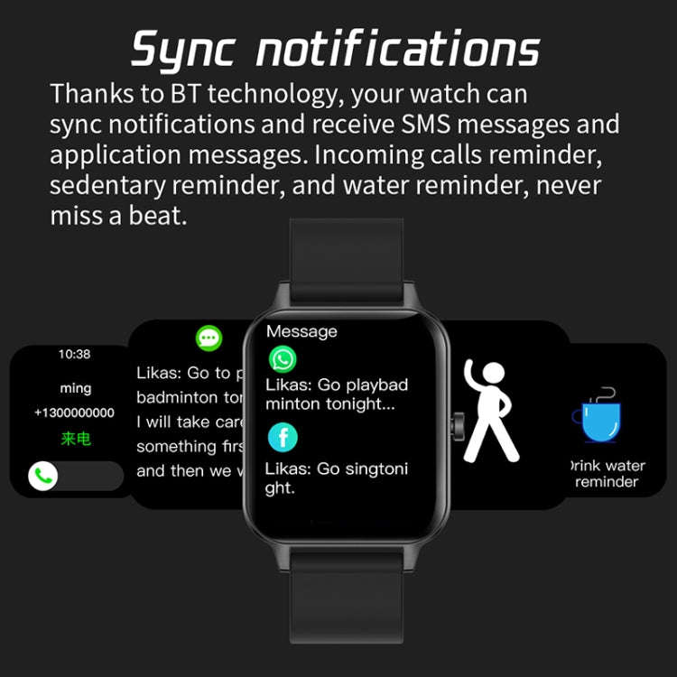 MX7 1.69 inch IPS Touch Screen IP68 Waterproof Smart Watch, Support Sleep Monitoring / Heart Rate...