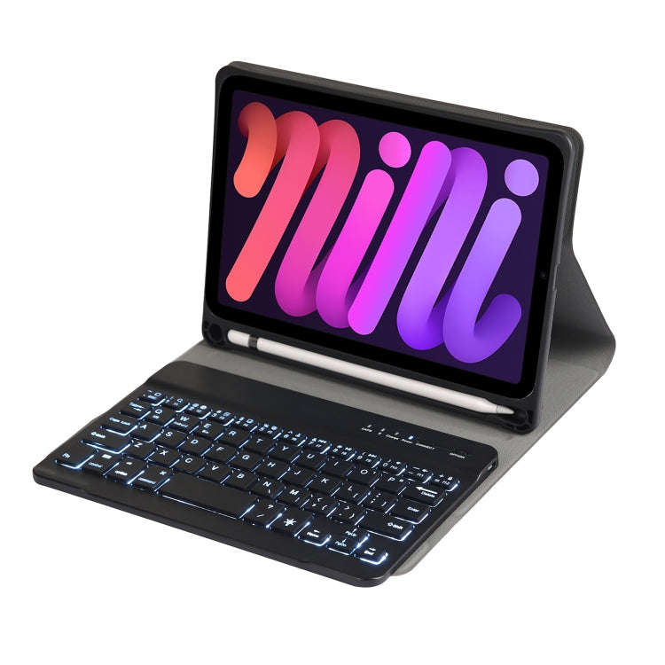A06BS Ultra-thin Backlight Bluetooth Keyboard Leather Tablet Case with Holder & Pen Slot For iPad...