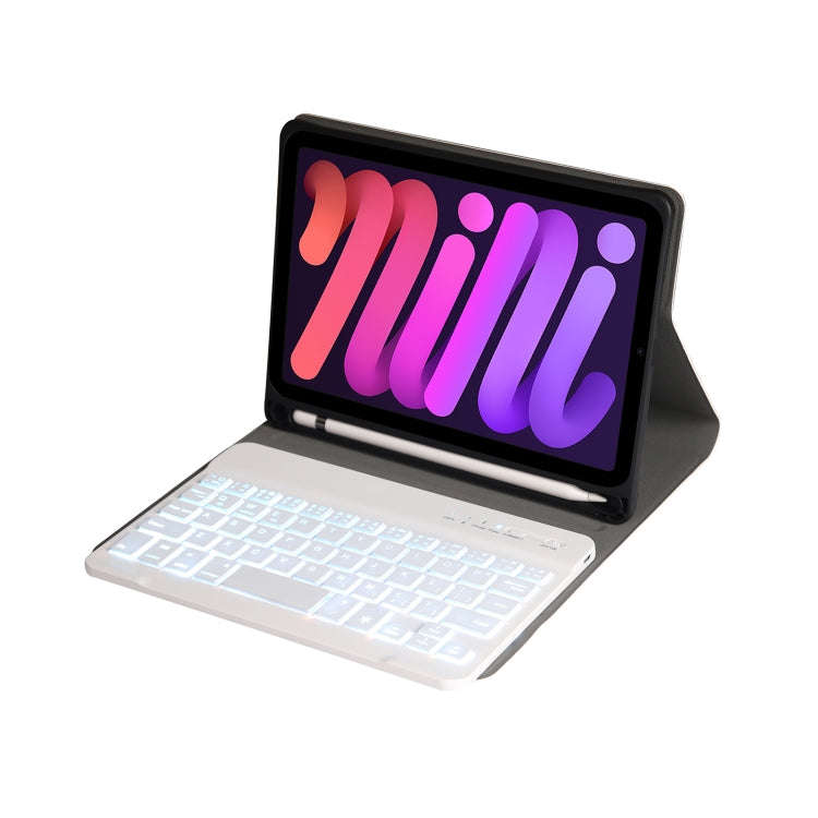 A06BS Ultra-thin Backlight Bluetooth Keyboard Leather Tablet Case with Holder & Pen Slot For iPad...