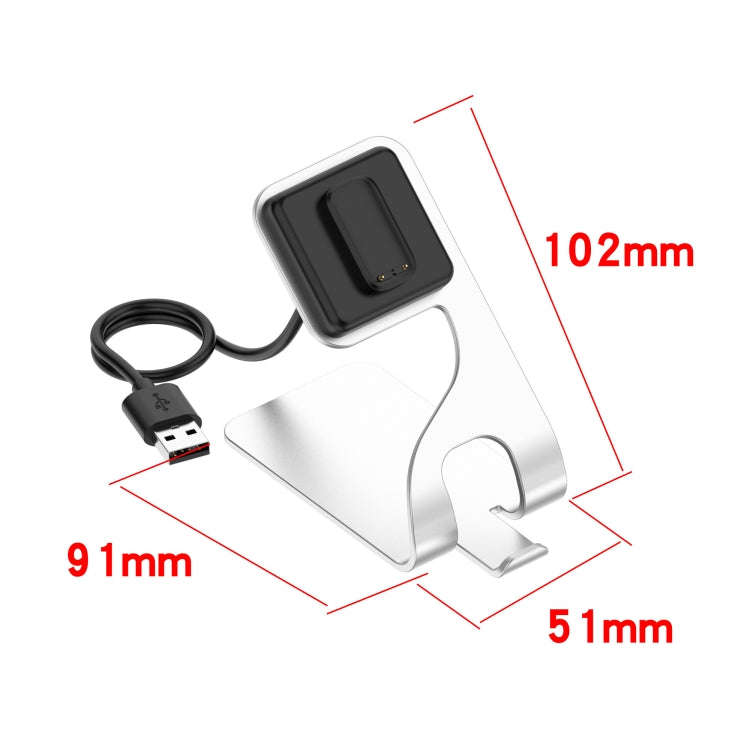 For Fitbit Charge 5 Portable Magnetic Metal Charger Holder(Silver)