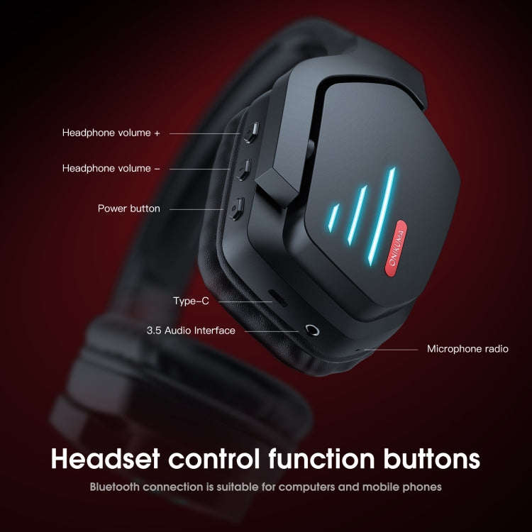 ONIKUMA B60 Bluetooth 5.0 Adjustable Strong Bass Gaming Wireless Bluetooth Headset with Microphon...