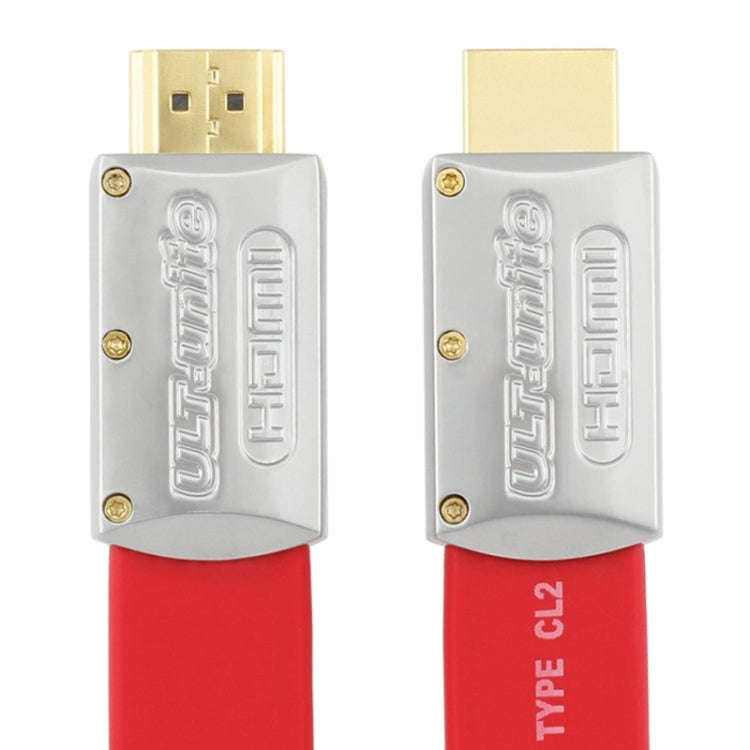 ULT-unite 4K Ultra HD Gold-plated HDMI to HDMI Flat Cable, Cable Length:8m(Red)