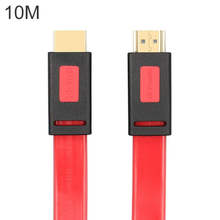 ULT-unite 4K Ultra HD Gold-plated HDMI to HDMI Flat Cable, Cable Length:10m(Transparent Red)
