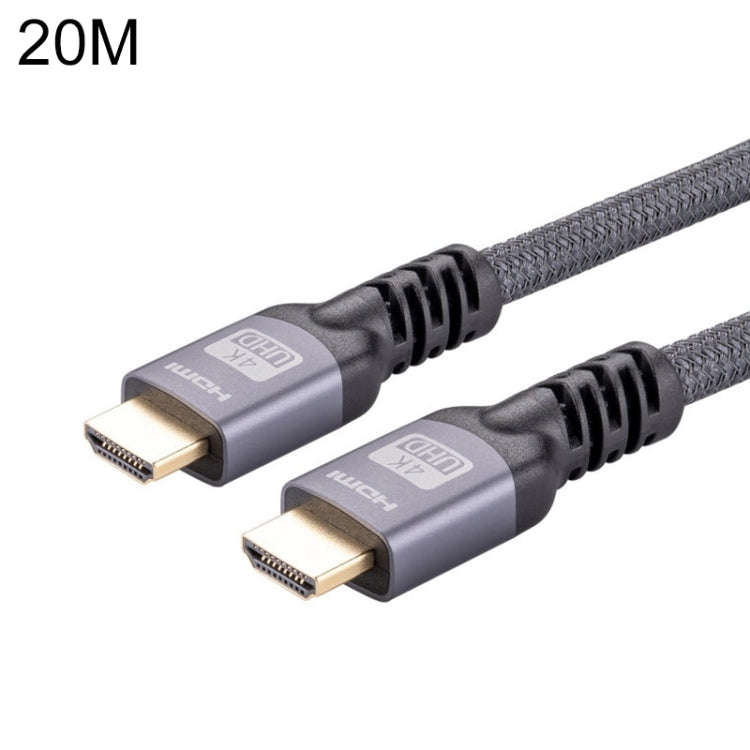 HDMI 2.0 Male to HDMI 2.0 Male 4K Ultra-HD Braided Adapter Cable, Cable Length:20m(Grey)