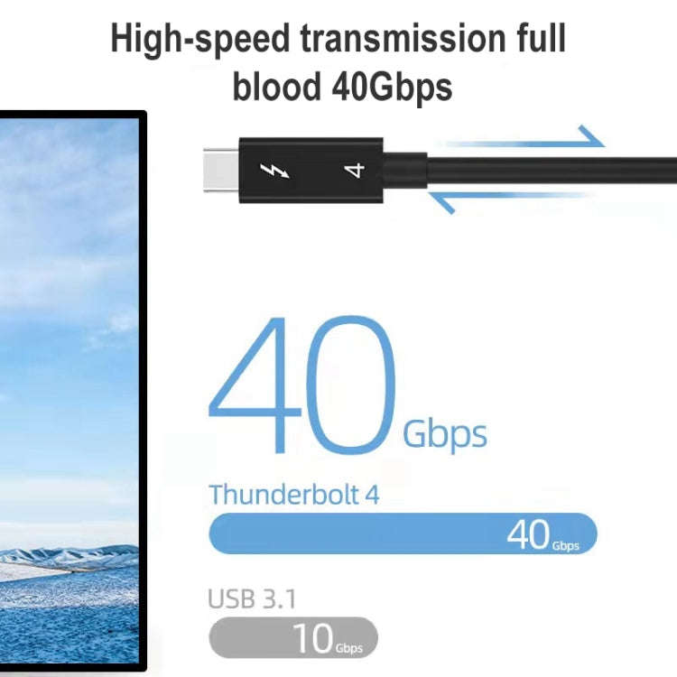 USB-C / Type-C Male to USB-C / Type-C Male Multi-function Transmission Cable for Thunderbolt 4, C...