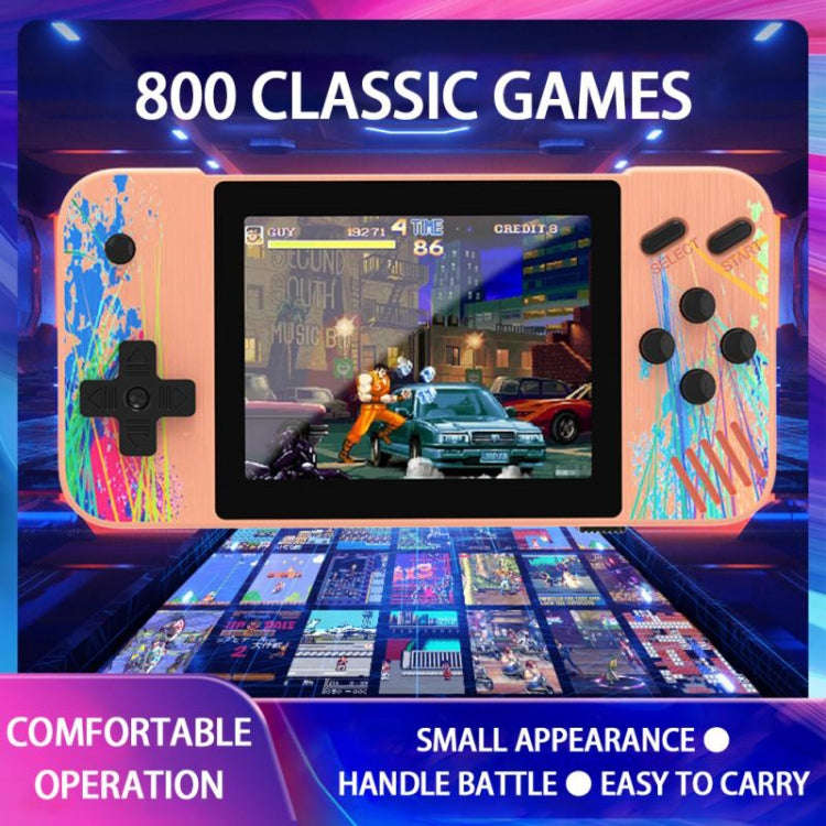 G3 Macaron 3.5 inch Screen Handheld Game Console for Dual Players Built-in 800 Games(Blue)