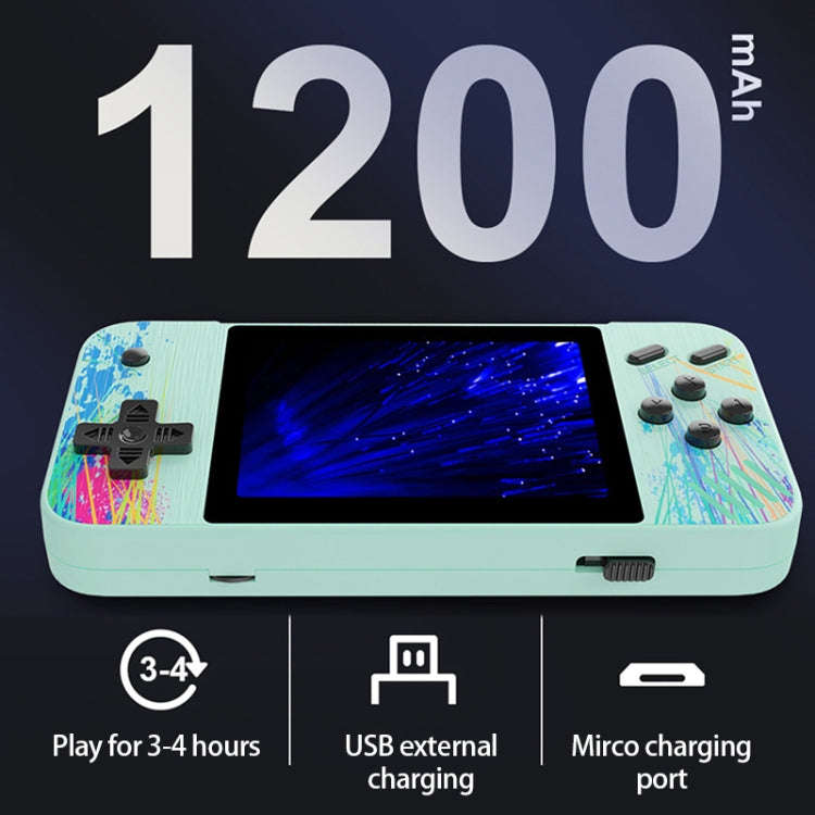 G3 Macaron 3.5 inch Screen Handheld Game Console for Dual Players Built-in 800 Games(Blue)