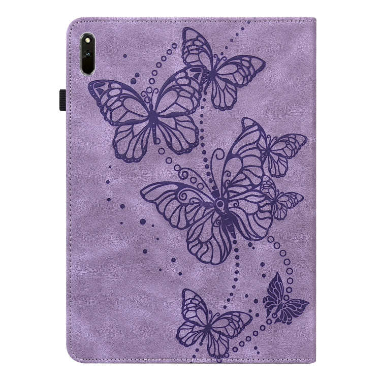 For Huawei MatePad 11 2021 Embossed Butterfly Pattern Horizontal Flip Leather Tablet Case(Purple)