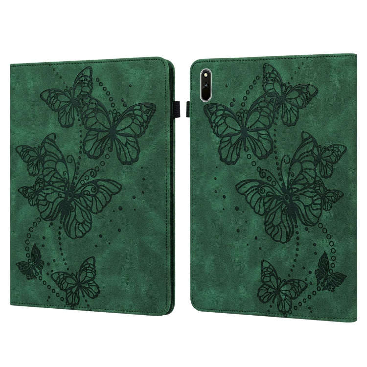 For Huawei MatePad 11 2021 Embossed Butterfly Pattern Horizontal Flip Leather Tablet Case(Green)