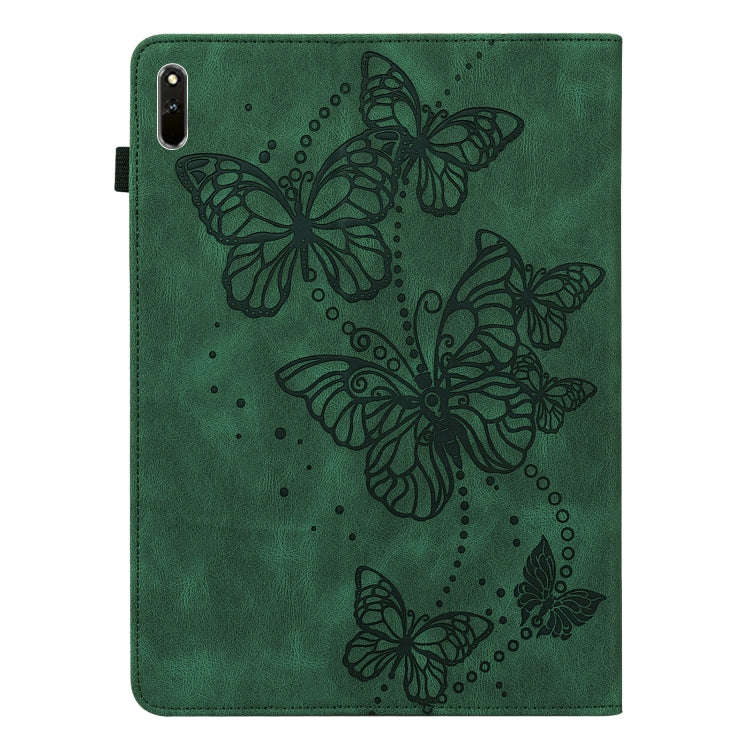 For Huawei MatePad 11 2021 Embossed Butterfly Pattern Horizontal Flip Leather Tablet Case(Green)