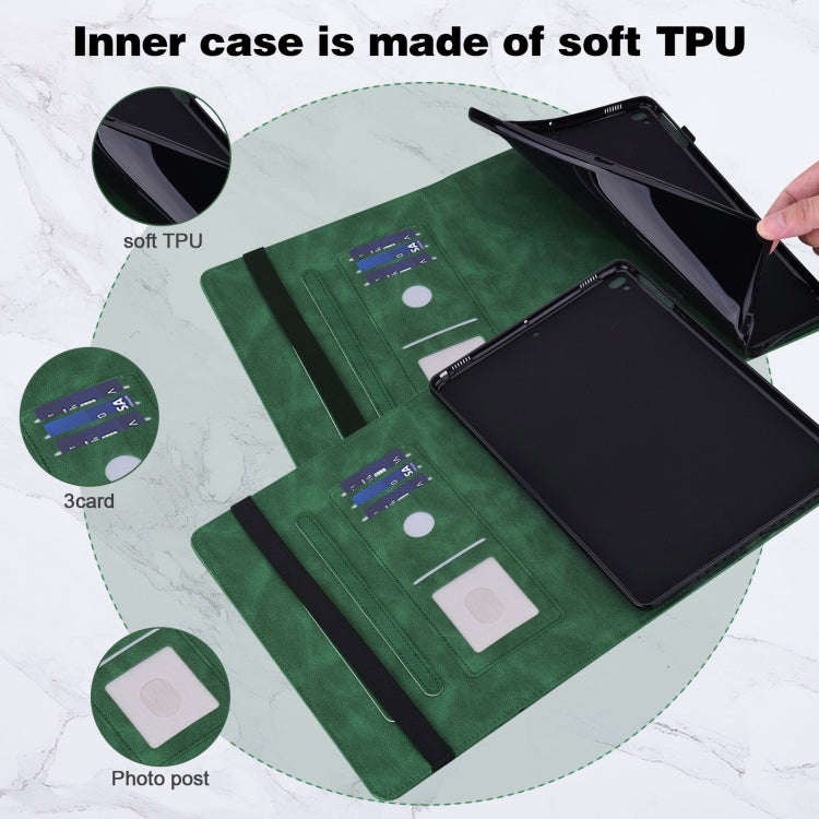 For Huawei MatePad 11 2021 Embossed Butterfly Pattern Horizontal Flip Leather Tablet Case(Green)