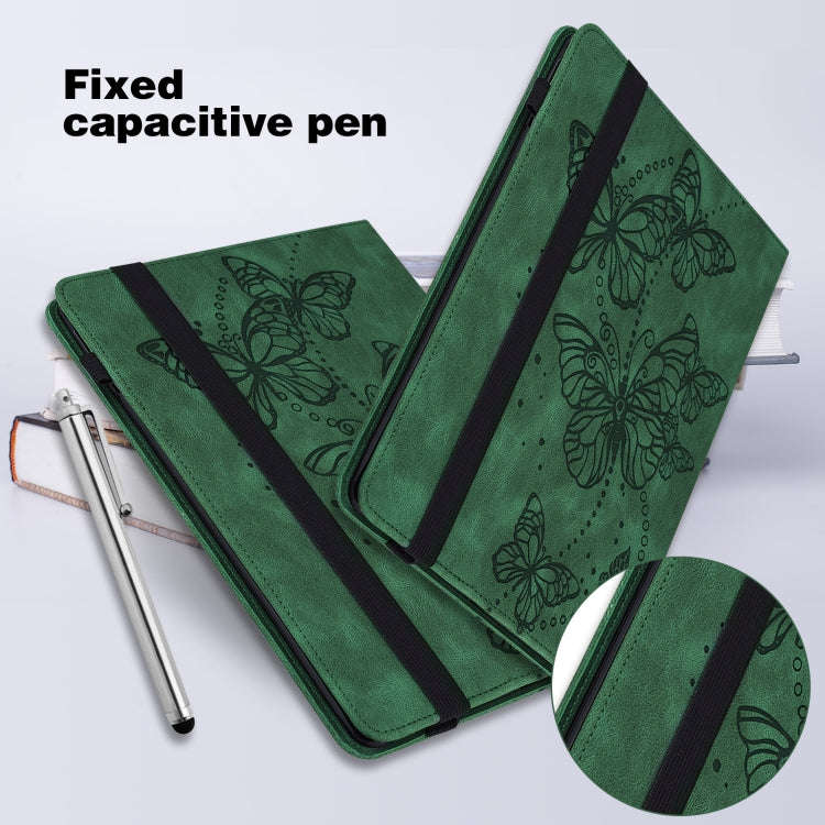 For Huawei MatePad 11 2021 Embossed Butterfly Pattern Horizontal Flip Leather Tablet Case(Green)