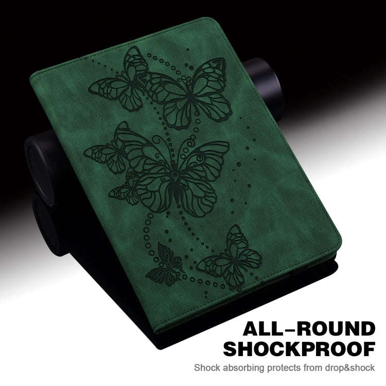 For Huawei MatePad 11 2021 Embossed Butterfly Pattern Horizontal Flip Leather Tablet Case(Green)