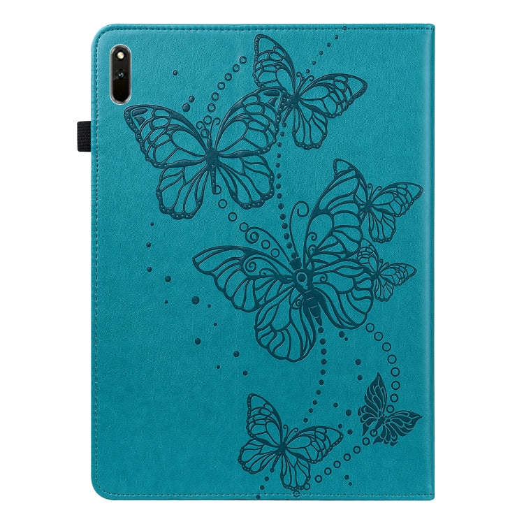 For Huawei MatePad 11 2021 Embossed Butterfly Pattern Horizontal Flip Leather Tablet Case(Blue)