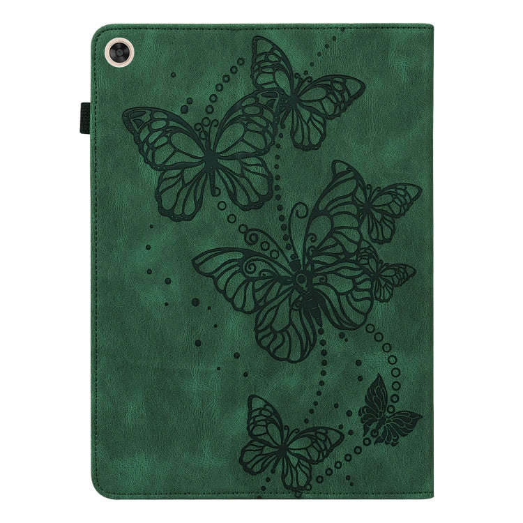 For Huawei MatePad T10S Embossed Butterfly Pattern Horizontal Flip Leather Tablet Case(Green)