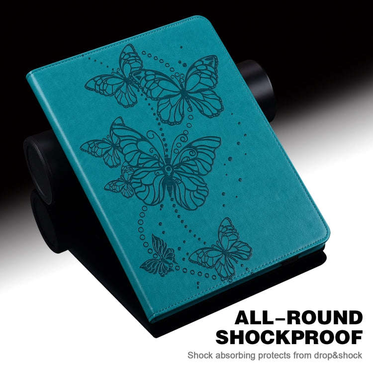 For Huawei MatePad T10S Embossed Butterfly Pattern Horizontal Flip Leather Tablet Case(Blue)