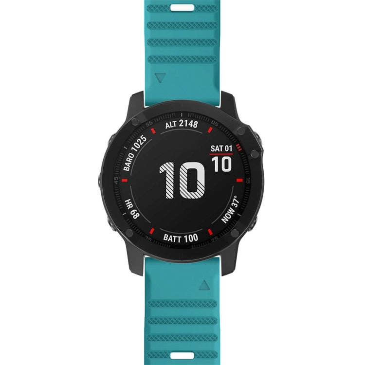 For Garmin Fenix 6X 26mm Silicone Smart Watch Watch Band(Blue Green)