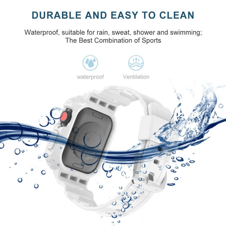 Glacier Transparent TPU Integrated Watch Band Watch Band For Apple Watch Series 7 41mm (White)