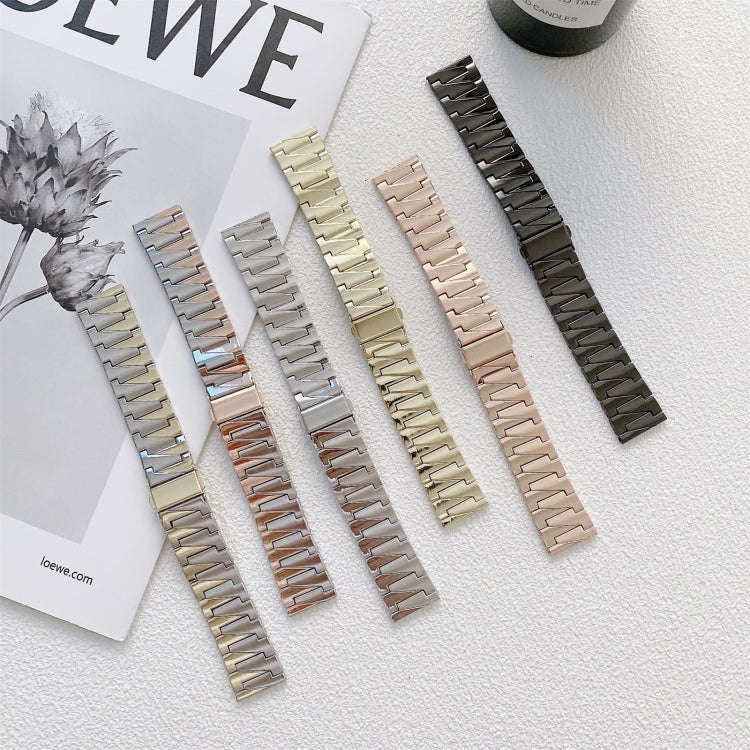 22mm Lightning Bolt Style Steel Watch Band(Silver)
