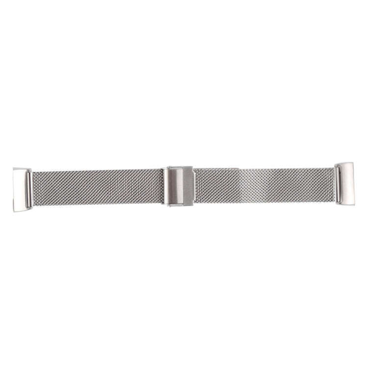 For Fitbit Charge 4 Double Insurance Buckle Milanese Watch Band(Silver)