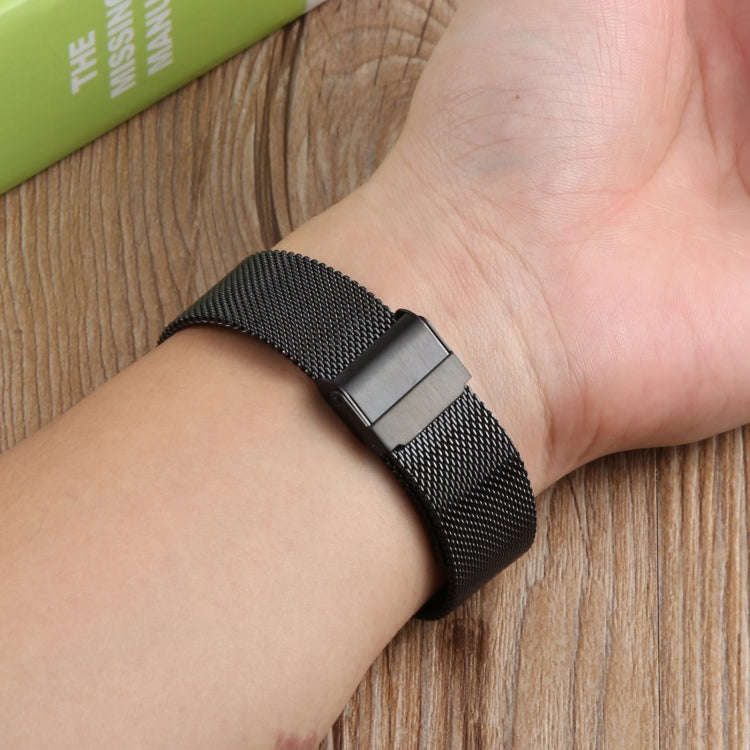 For Samsung Galaxy Watch4 40mm/44mm Double Insurance Buckle Milanese Watch Band(Black)