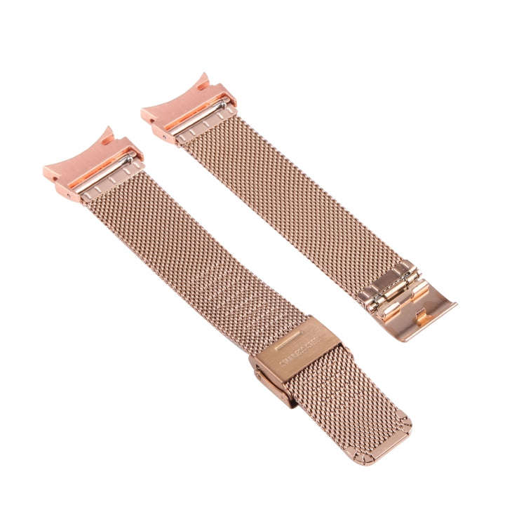 For Samsung Galaxy Watch4 40mm/44mm Double Insurance Buckle Milanese Watch Band(Rose Gold)