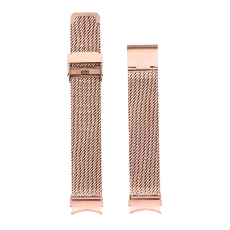 For Samsung Galaxy Watch4 40mm/44mm Double Insurance Buckle Milanese Watch Band(Rose Gold)
