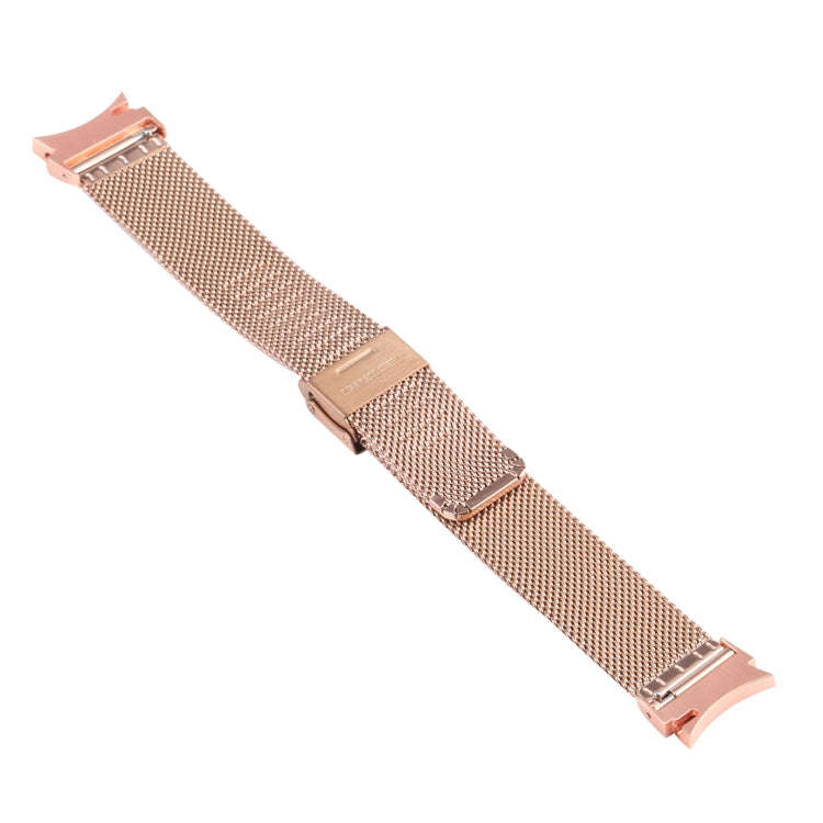 For Samsung Galaxy Watch4 40mm/44mm Double Insurance Buckle Milanese Watch Band(Rose Gold)