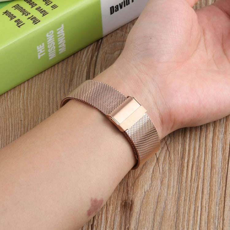 For Samsung Galaxy Watch4 40mm/44mm Double Insurance Buckle Milanese Watch Band(Rose Gold)