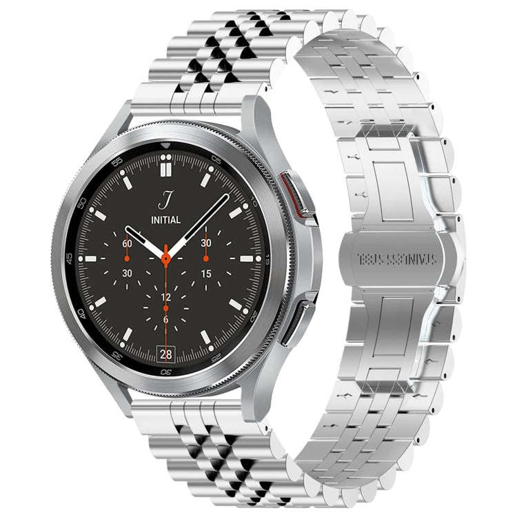 20mm Five-bead Stainless Steel Watch Band(Silver)