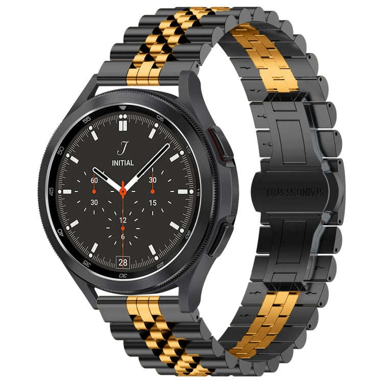 20mm Five-bead Stainless Steel Watch Band(Black Rose Gold)