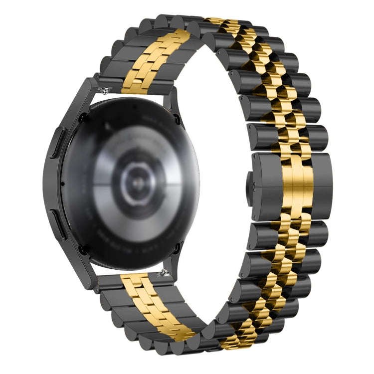 20mm Five-bead Stainless Steel Watch Band(Black Gold)