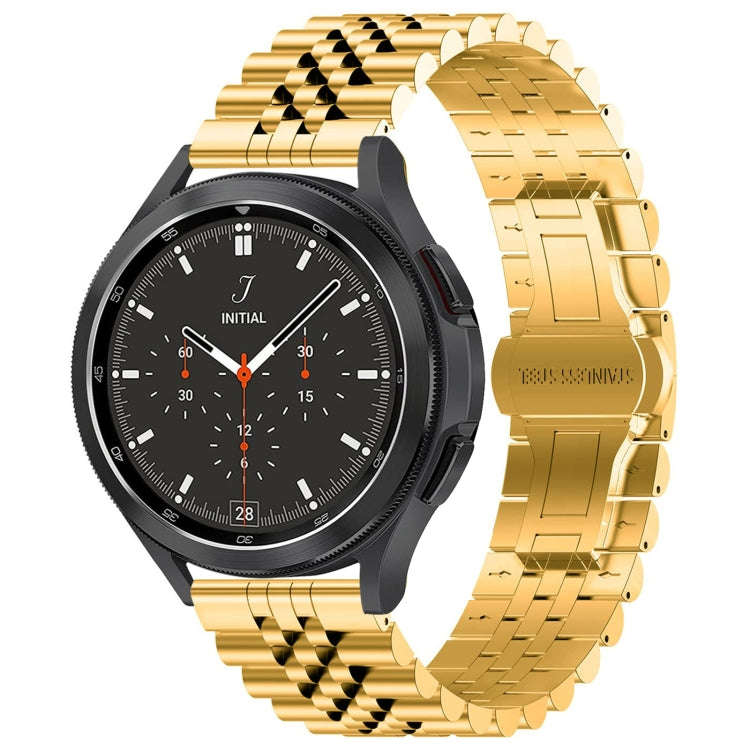 22mm Five-bead Stainless Steel Watch Band(Gold)