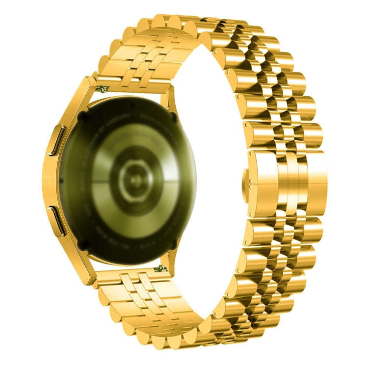 22mm Five-bead Stainless Steel Watch Band(Gold)