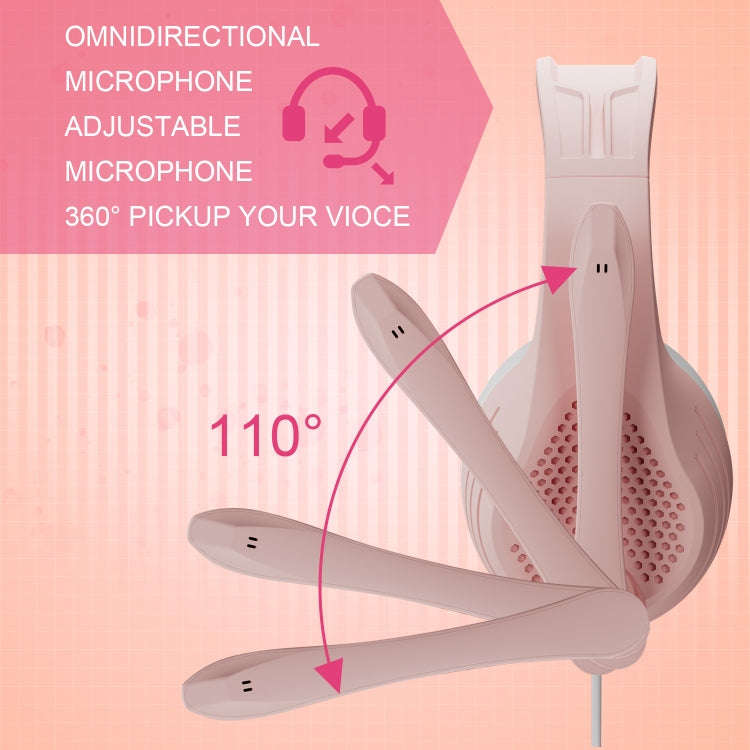SADES A9 3.5mm Port Adjustable Gaming Headset with Microphone(Rose Gold)