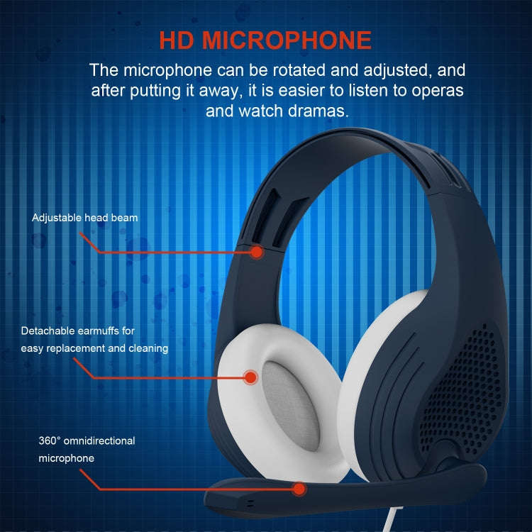 SADES A9 3.5mm Port Adjustable Gaming Headset with Microphone(Blue)