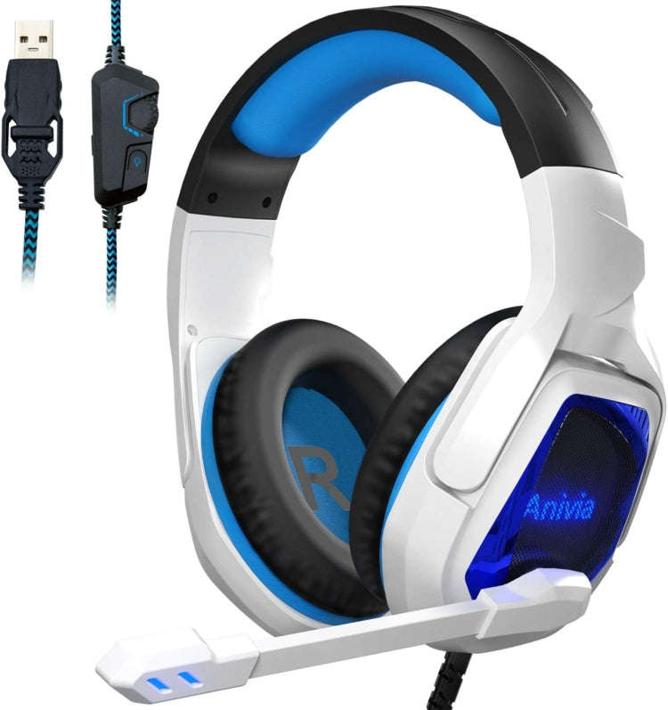 SADES MH901 7.1 Channel USB Adjustable Gaming Headset with Microphone(Blue White)