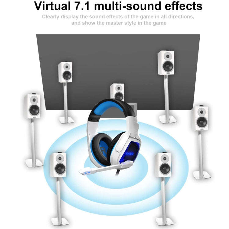 SADES MH901 7.1 Channel USB Adjustable Gaming Headset with Microphone(Blue White)